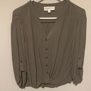 Hippie Rose Gray  Blouse